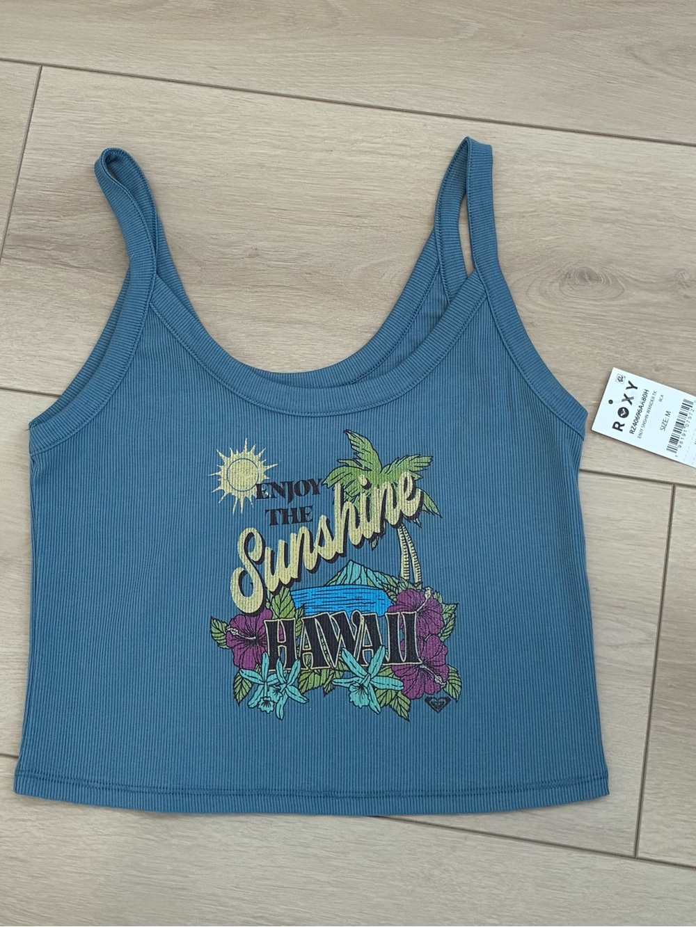 Roxy Women's Enjoy Sunshine Sleeveless Wanderer Tank Top Captain Blue Medium NWT - Picture 3 of 7